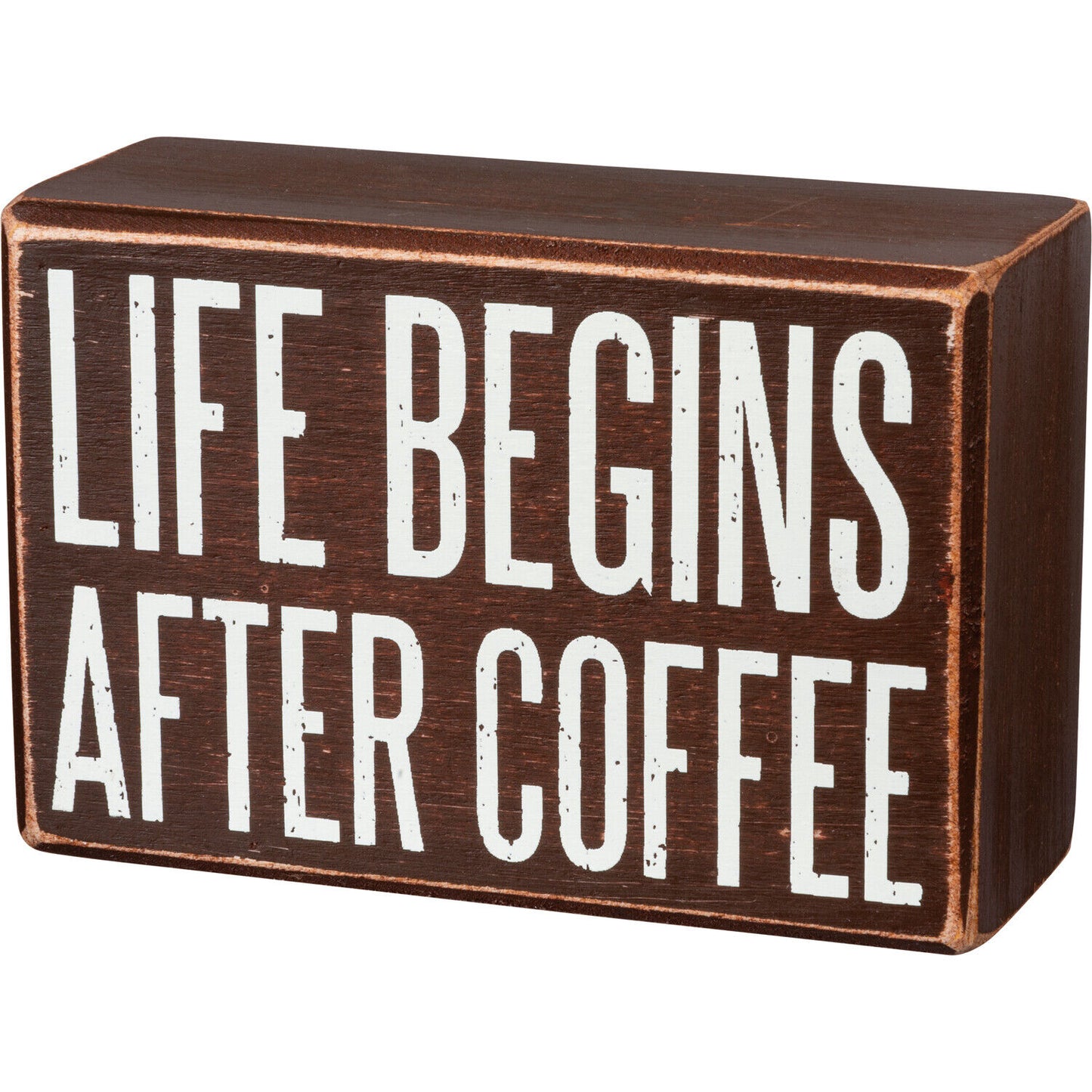 Primitives by Kathy Box Sign & Sock Set - Life Begins After Coffee Giftable Set