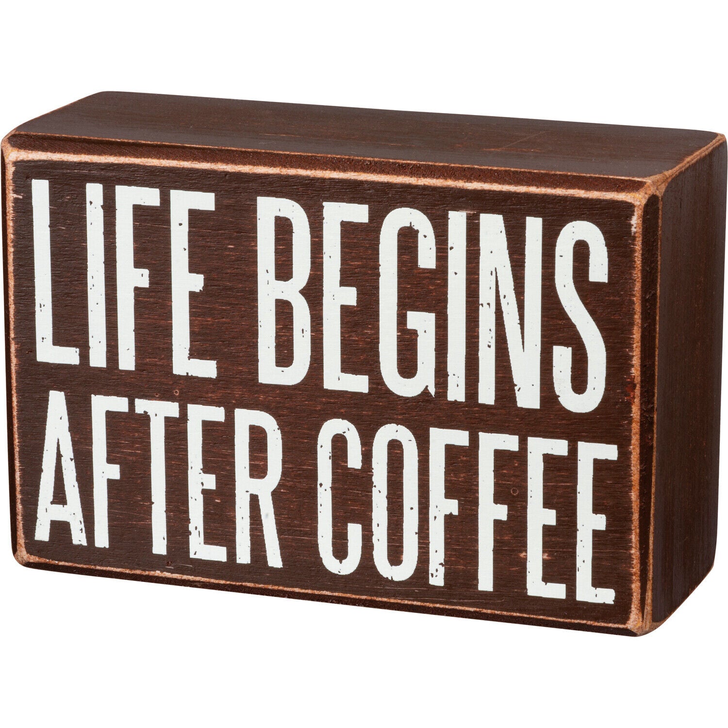 Primitives by Kathy Box Sign & Sock Set - Life Begins After Coffee Giftable Set