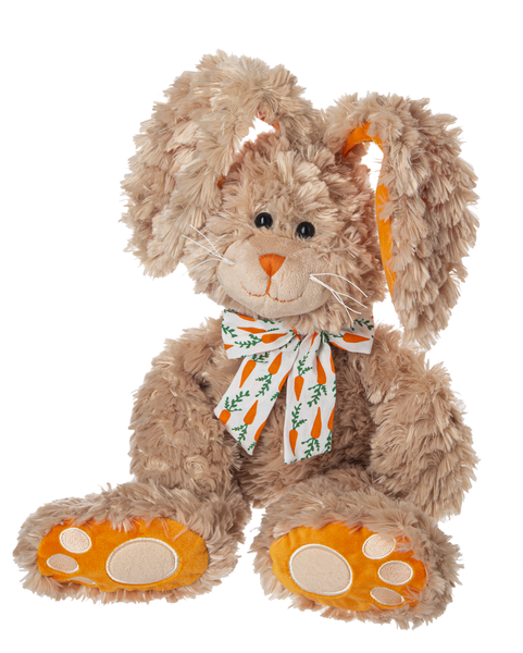 Ganz HE10478 Carrots Brown Bunny Plush Toy, 17-inch