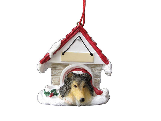 Sheltie Doghouse Ornament Hand Painted and  Easily Personalized