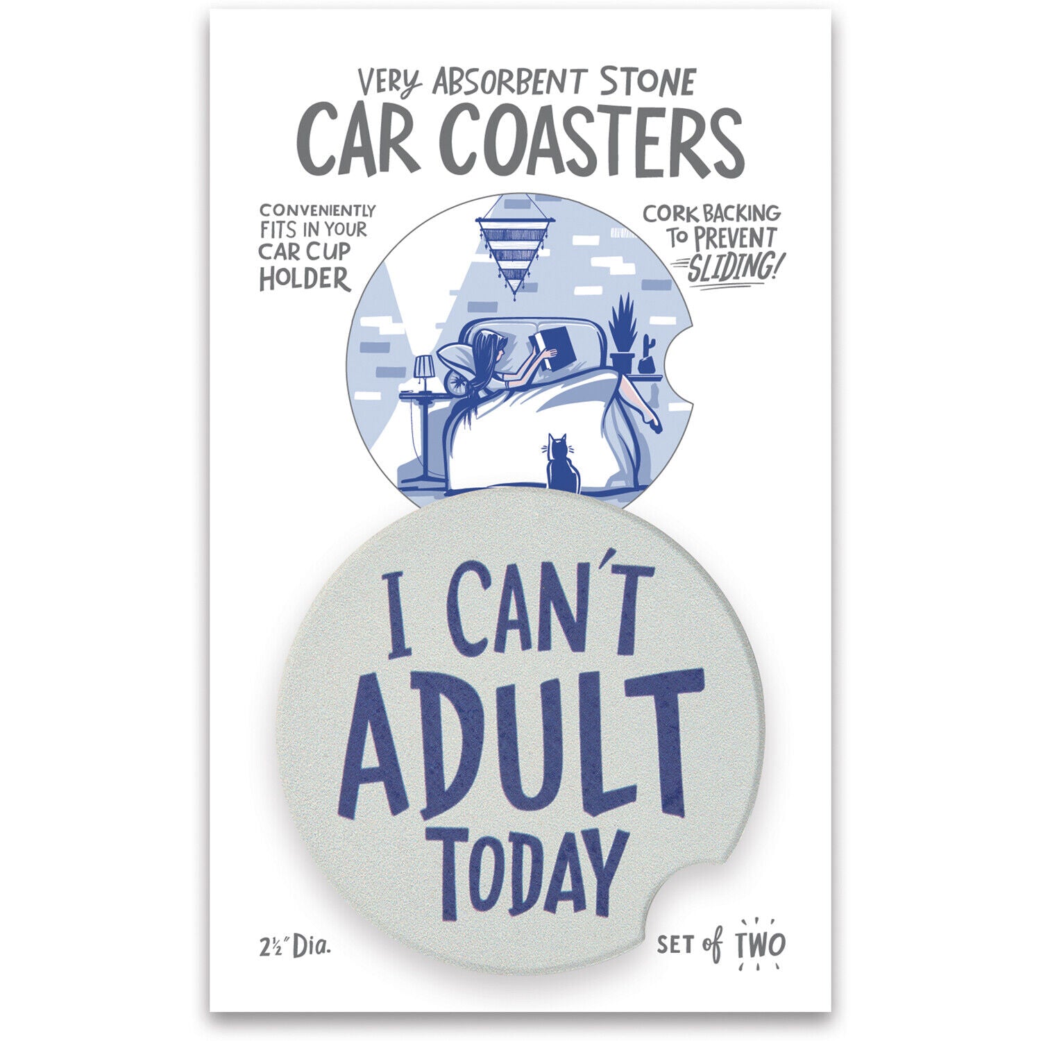 Primitives by Kathy Car Coasters - I Can't Adult Today
