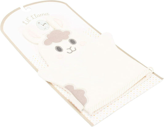 Lil' Llama White Super Soft Cotton Terry Cloth Baby Bath Mitt