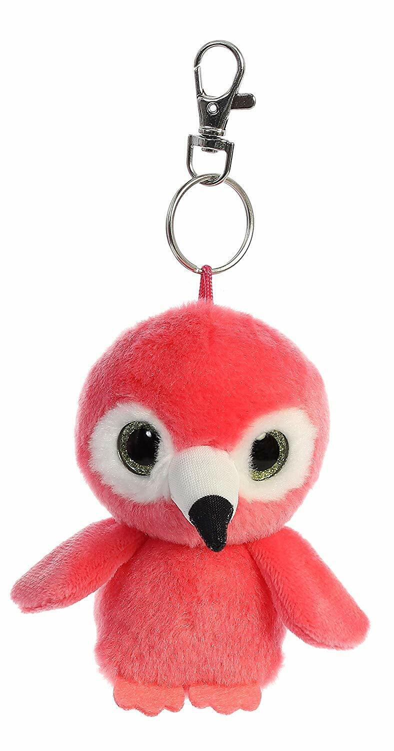 Aurora World Inc. YooHoo 3.5" Mango Flamingo Keychain Plush Stuffed Animal