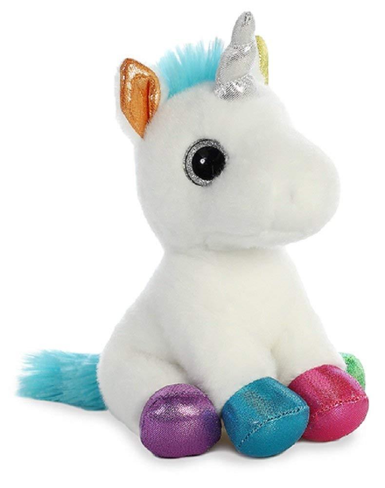 Aurora World Sparkle Tales Jewel White and Multi Unicorn Plush, 8""