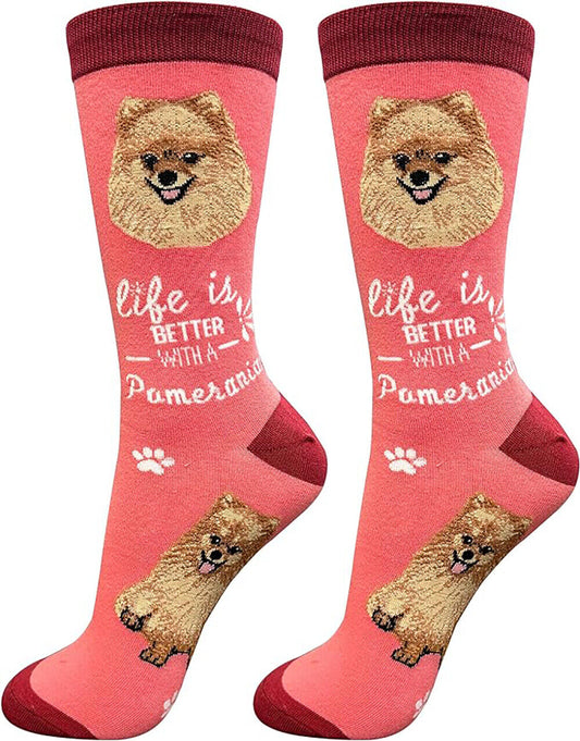 E&S Pets Pet Lover Socks, Life is Better with a Pomeranian