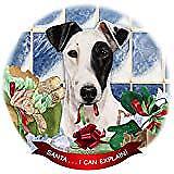 Fox Terrier Black/White Dog Porcelain Ornament Pet Gift 'Santa. I Can Explain!'