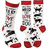 Humorous Quote Socks Unisex One Size Primitives by Kathy (Love and a Dog)