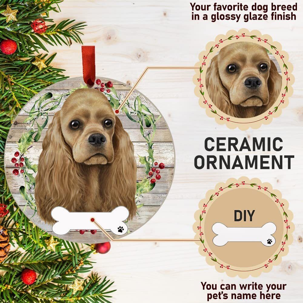 Cocker Spaniel - E&S Pets - DIY Personalizable, Ceramic Round Ornament