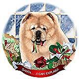 Chow Chow Cream Dog Porcelain Ornament Pet Gift 'Santa. I Can Explain!'