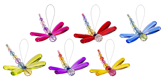 Ganz Crystal Expressions Small Beaded Dragonfly Ornament/Sun-catcher (Set of 6)