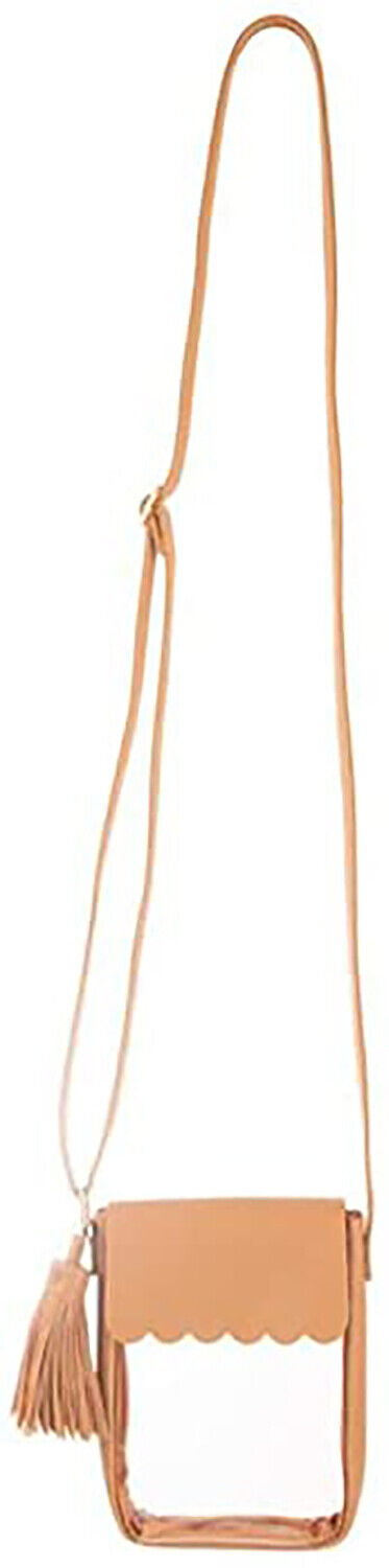 MSC Mainstreet Collection CLEAR CELLPHONE CROSSBODY 5" x 7" (tan)