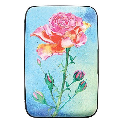 Pink Rose Armored Credit Card RFID Block Wallet and Cash Holder