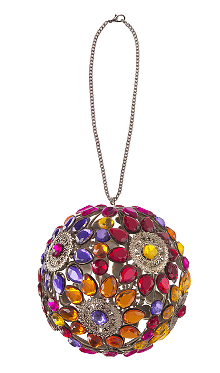 Ganz Acrylic Crystal Decorative Gem Ball Ornament/Suncatcher, 4" (Dark Rainbow)