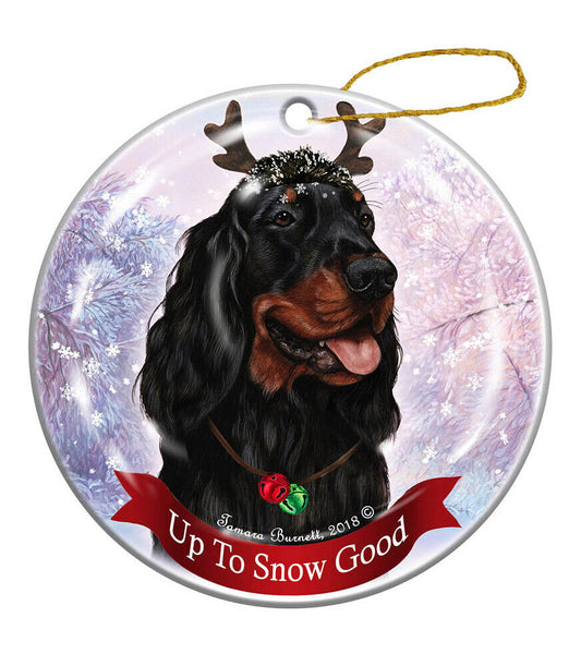 Holiday Pet Gifts Gordon Setter Dog Porcelain Christmas Ornament