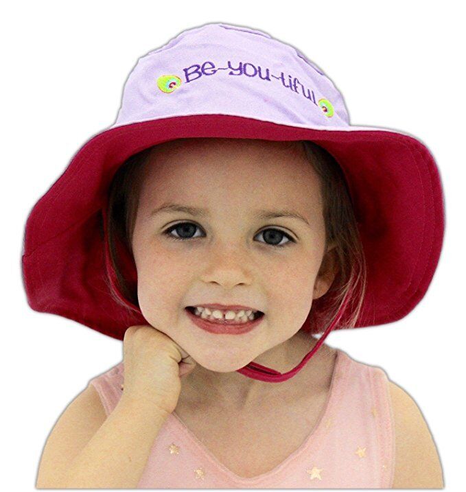 FlapJackKids Baby and Toddler Reversible Sun Hats (6mo-2T, Peacock/Owl)