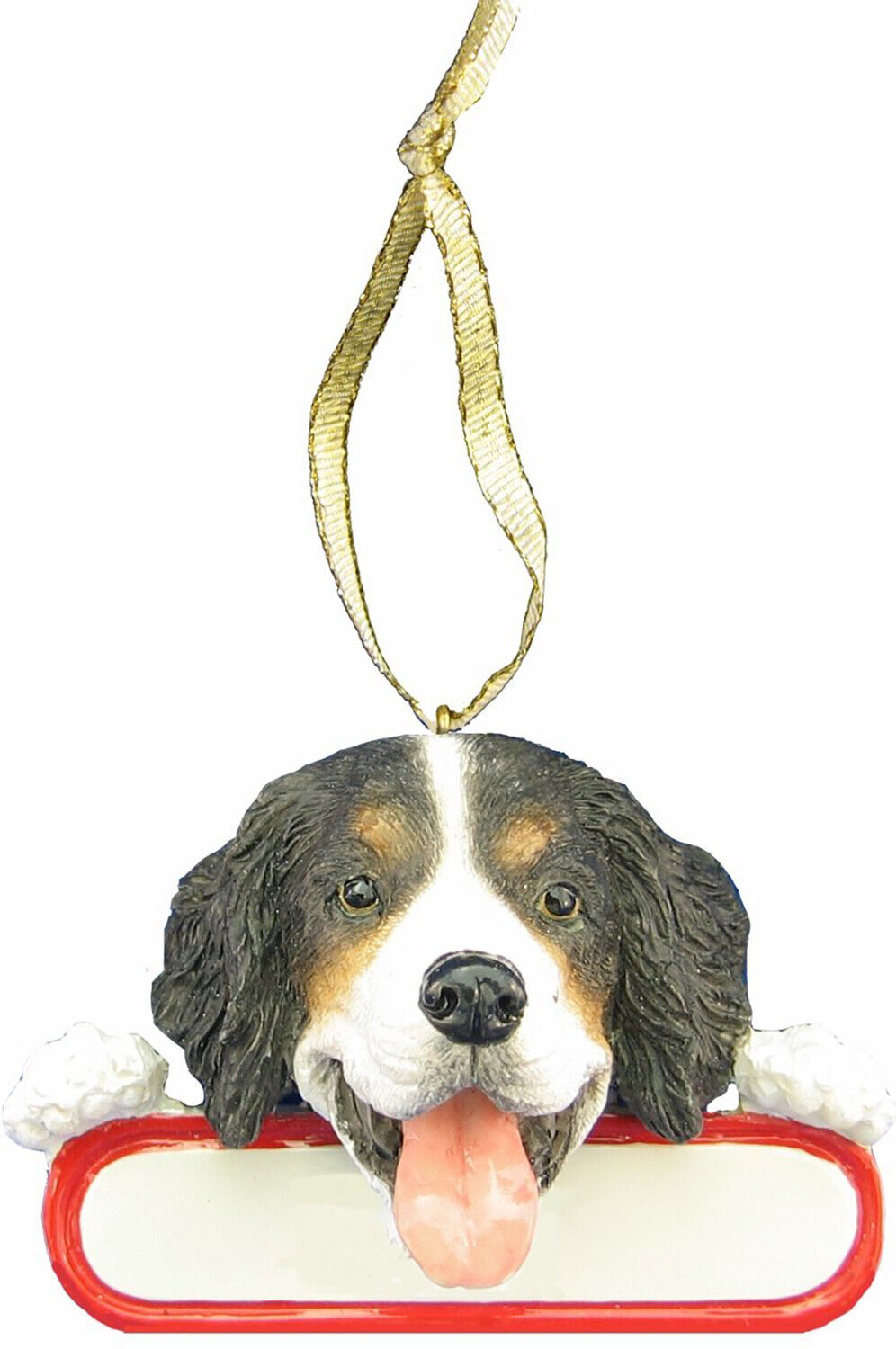 Bernese Mountain Dog Ornament "Santa's Pals" With Name Plate