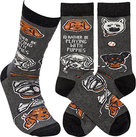 Primitives by Kathy 113094 I'd Rather Be Playing with Puppies Socks