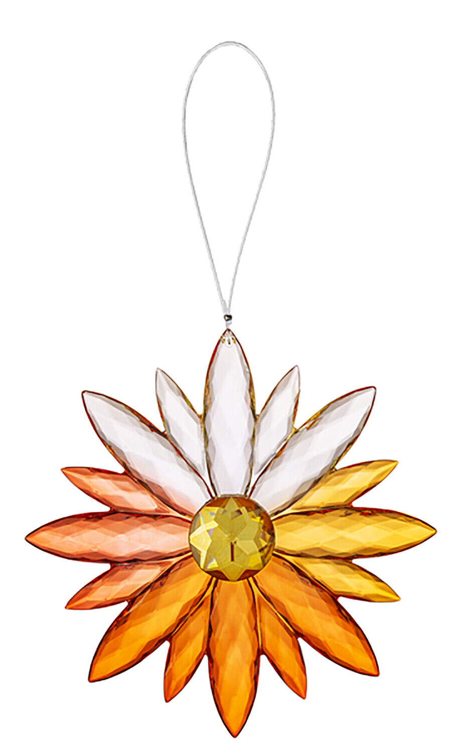 Ganz Acrylic Multi-Colored Jewel Flower - Orange Center, 4.75"