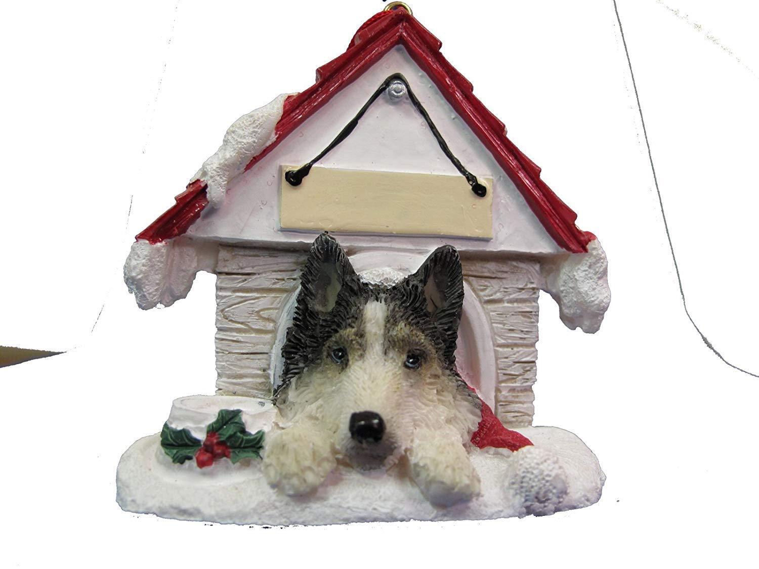 Siberian Husky Doghouse Ornament Hand Painted Easily Personalized