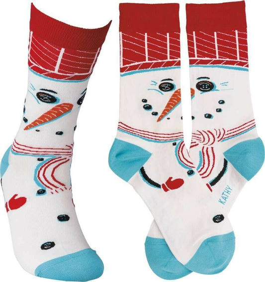 Primitives by Kathy Unisex Socks - Snowman, Multi, One Size
