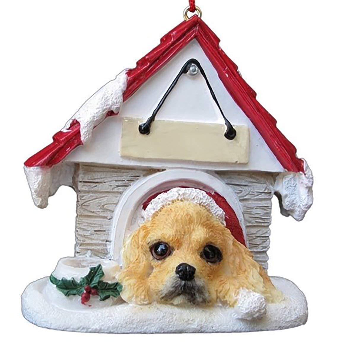 E&S Pets 35355-78 Blonde Cocker Spaniel Doghouse Ornament