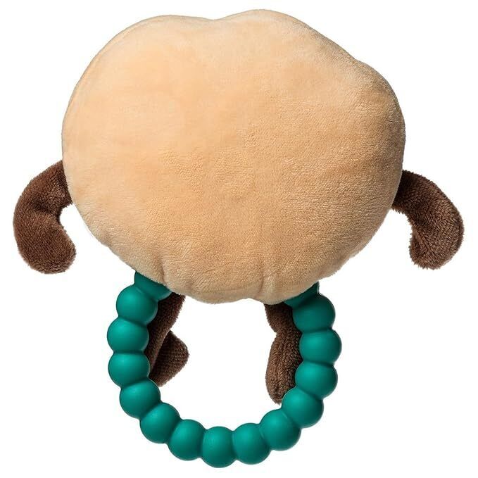 Mary Meyer Sweet Soothie Soft Baby Rattle with Teether Ring, 5", Chippy Cookie