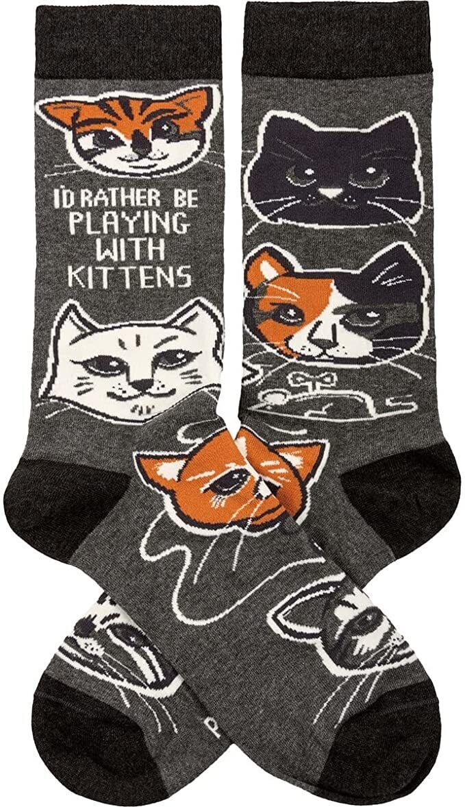 Primitives by Kathy 113095 I'd Rather Be Playing with Kittens Socks
