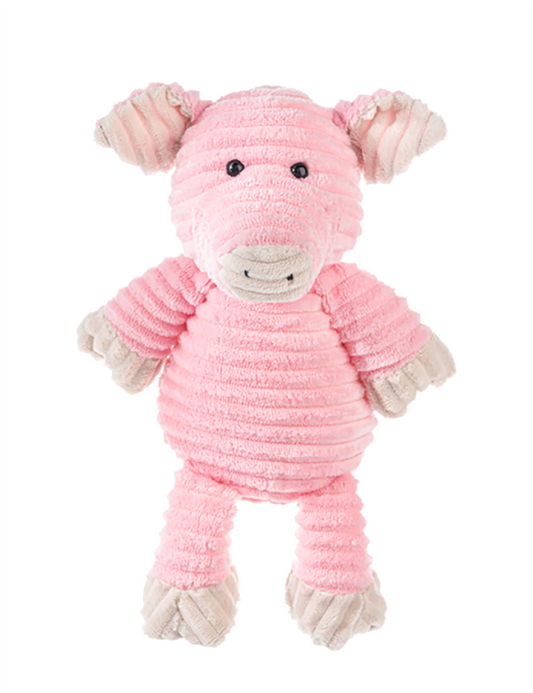 Ganz Ribbles Pink Pig Corduroy Plush Stuffed Animal Toy, 12"