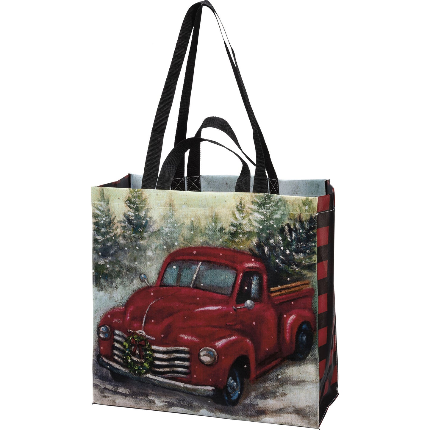 Primitives by Kathy Market Tote - Tree Farm with Red Truck, One Bag