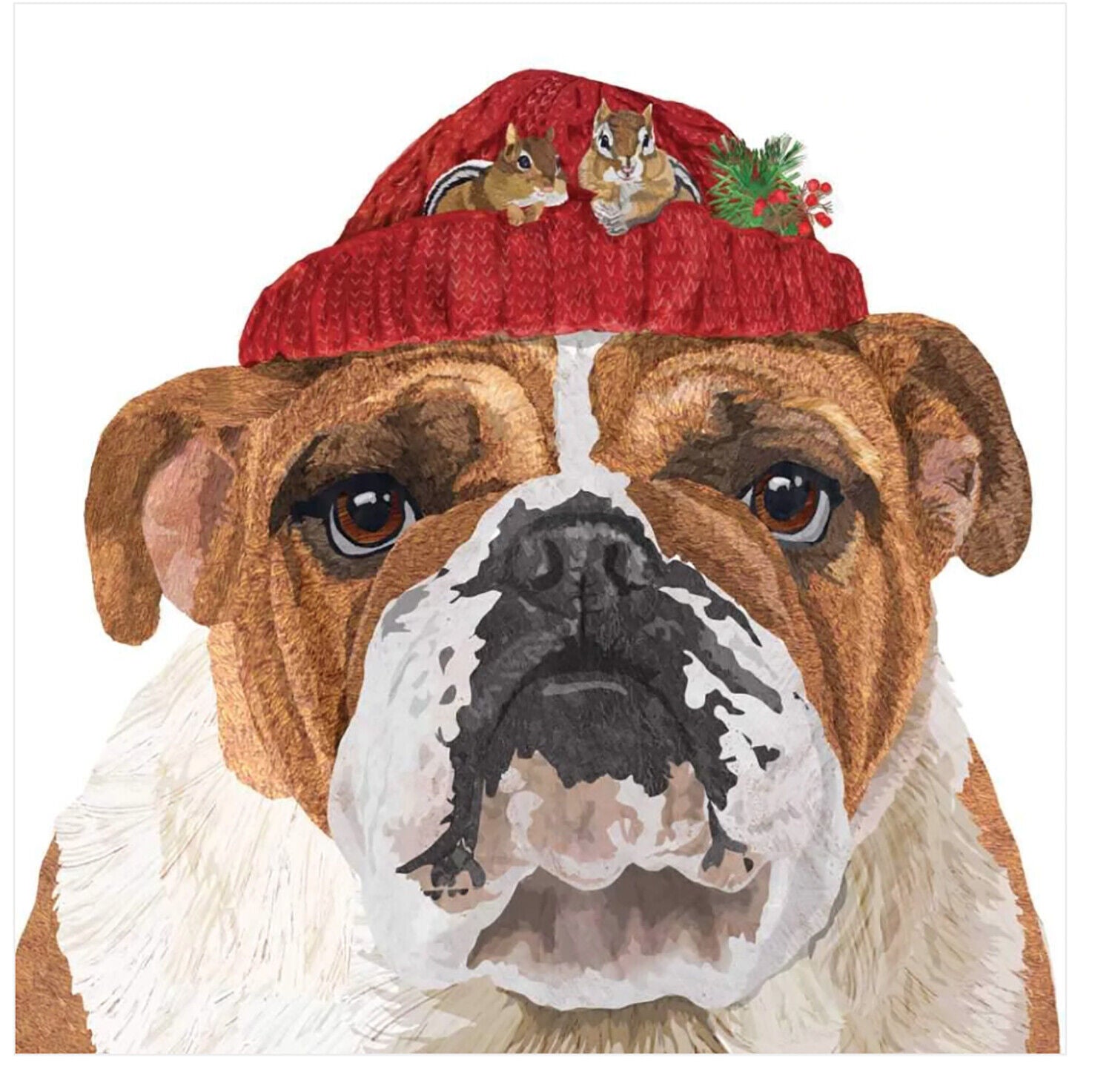Paperproducts Design Reggie Bulldog Beverage Napkin, 5" x 5", Pkg of 20