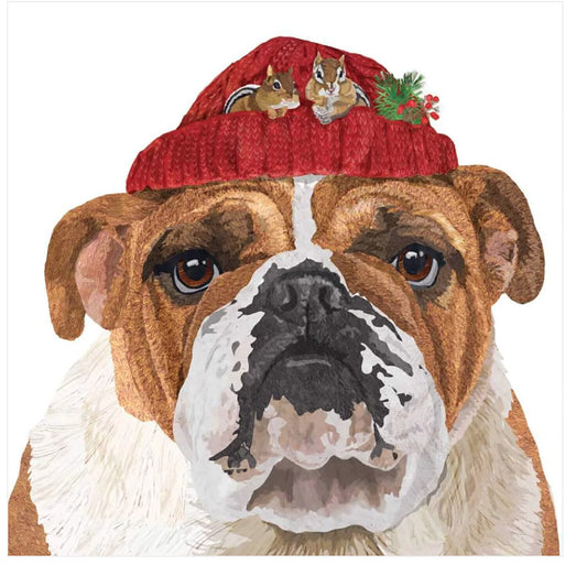 Paperproducts Design Reggie Bulldog Beverage Napkin, 5" x 5", Pkg of 20
