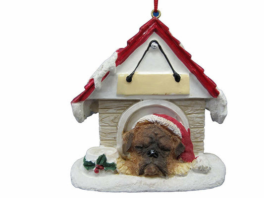 Fawn Boxer, Uncropped Doghouse Ornament Hand Painted Easily Personalized