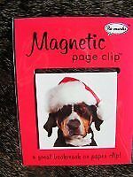 Christmas Puppies - Pup in Santa Hat Single Magnetic Page Clip Bookmark Re-marks