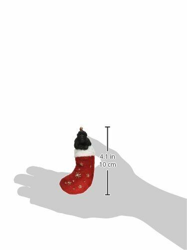 Black Poodle Christmas Stocking Ornament with "Santa's Little Pals" Hand Painted