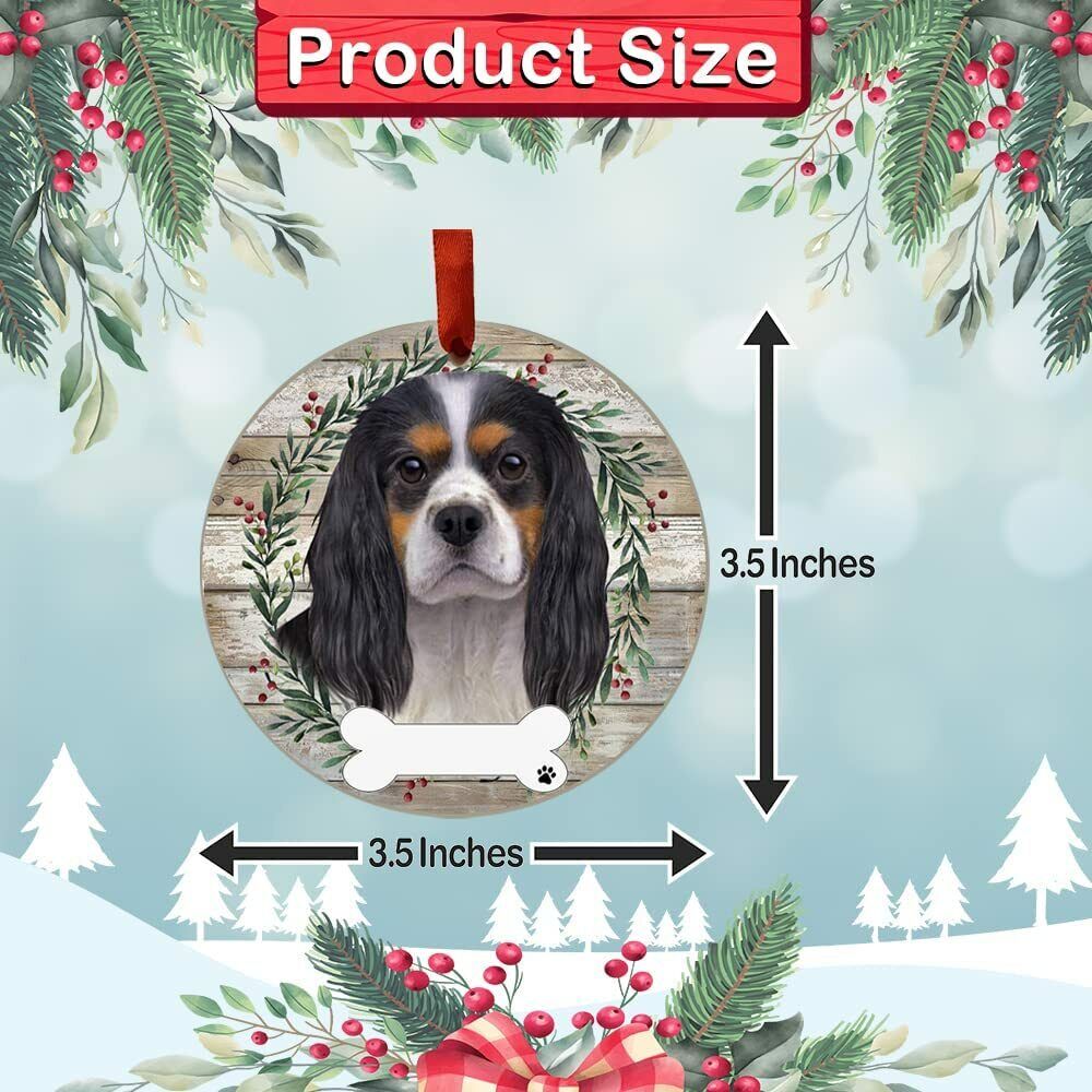 Cavalier King Charles - E&S Pets - DIY Personalizable, Ceramic Round Ornament