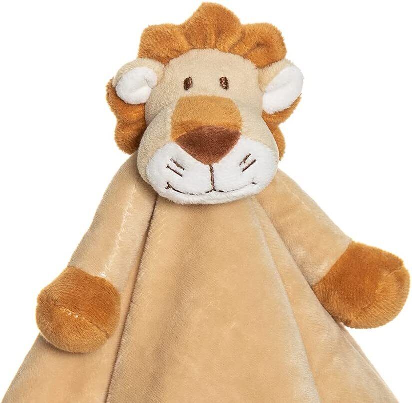Teddykompaniet Diinglisar Brown Lion Plush Fleece Baby Blanket Snuggler, 13"