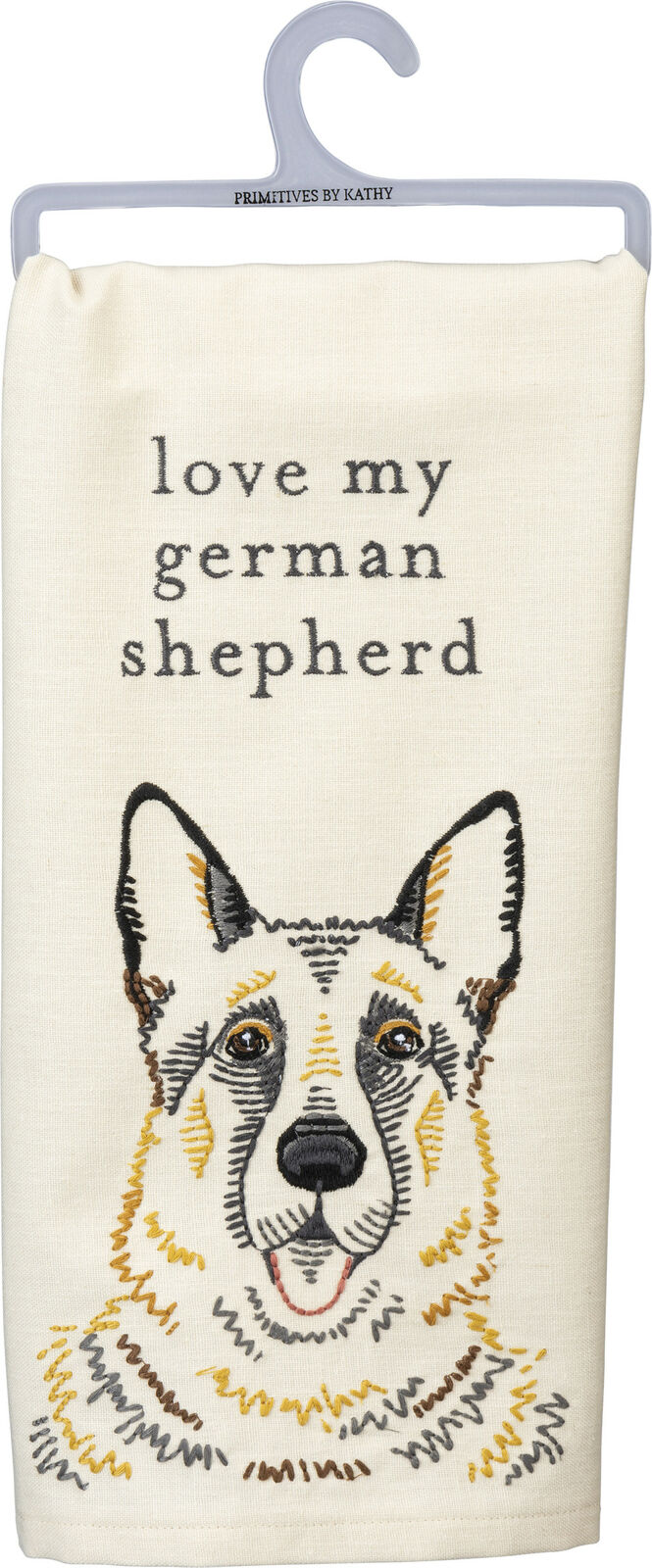 Primitives by Kathy Love My German Shepherd Dish Towel, 26"