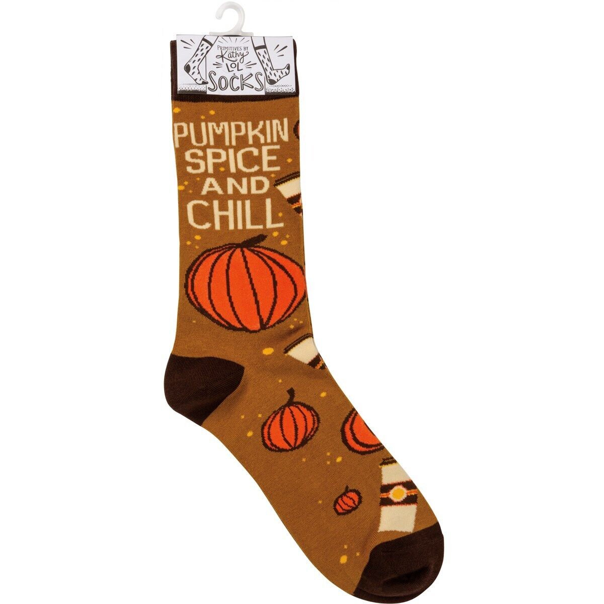 Primitives by Kathy - Pumpkin Spice And Chill Socks, One Size Fits Most