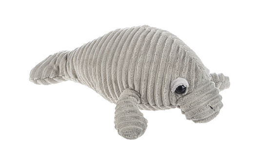 Ganz Ribbles Gray Manatee Corduroy Plush Stuffed Animal Toy, 13