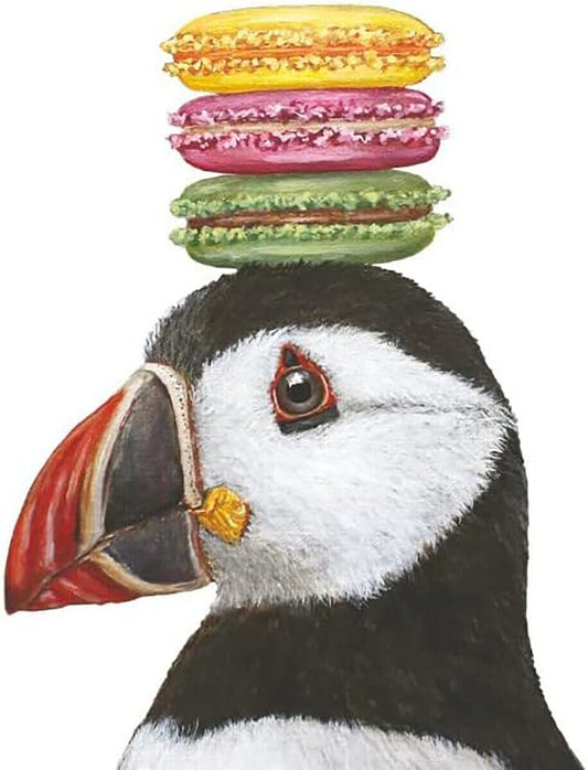 Paperproducts Design Luncheon Napkins, Olaf Puffin & Macaroons, 6.5", 20 count