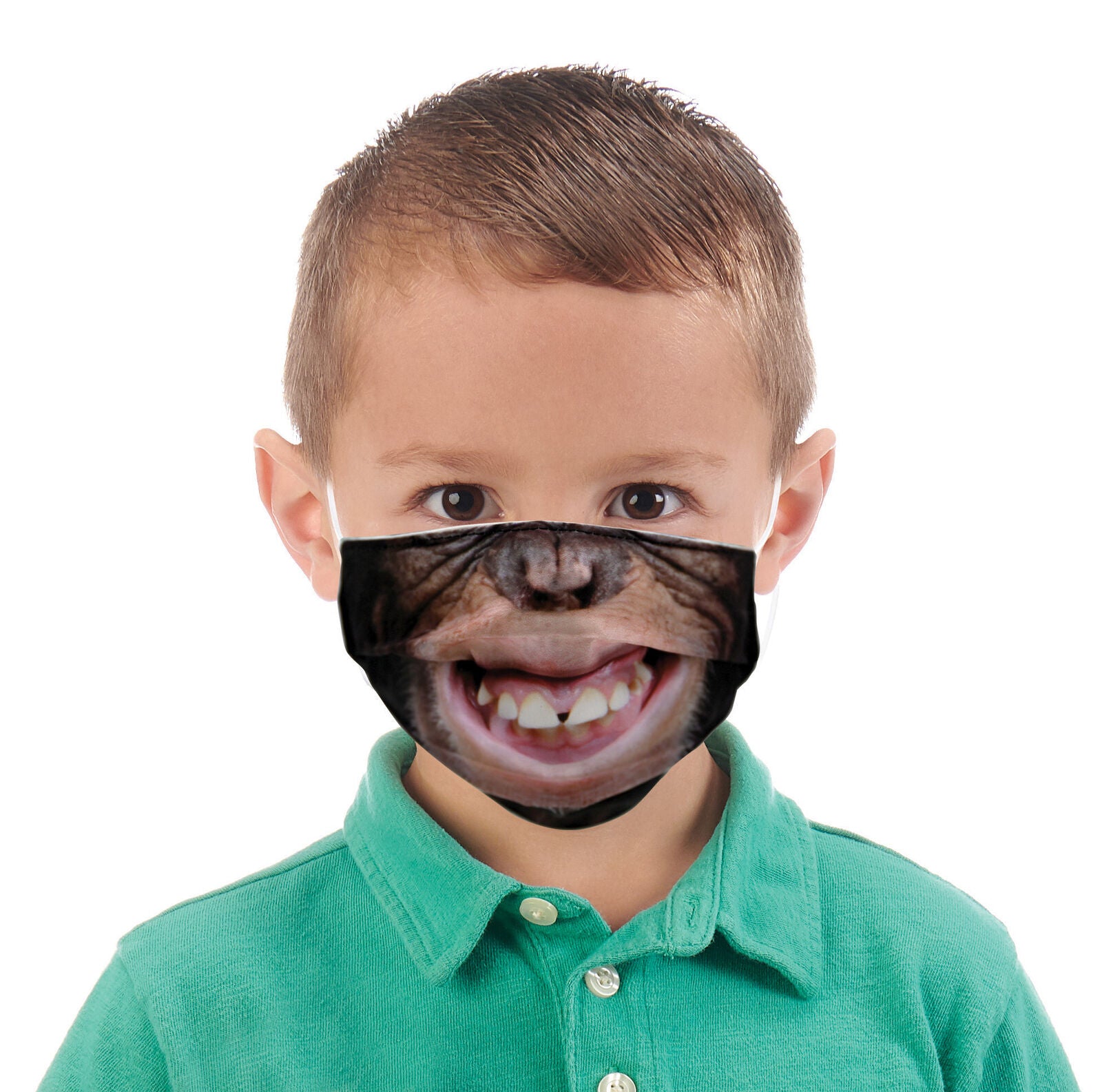 Wildlife Artists Fun Youth Animal Face Masks, Washable, Reusable - Chimpanzee