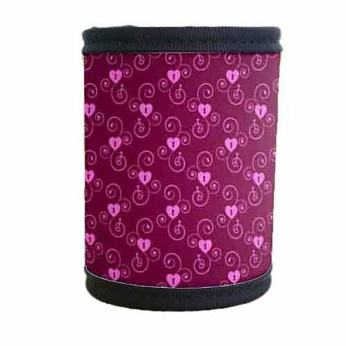 Hook and Loop Beverage Insulator Wrap-Around Koozie - Purple Hearts