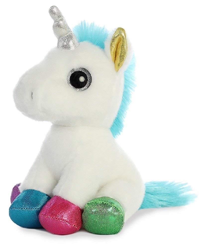 Aurora World Sparkle Tales Jewel White and Multi Unicorn Plush, 8""