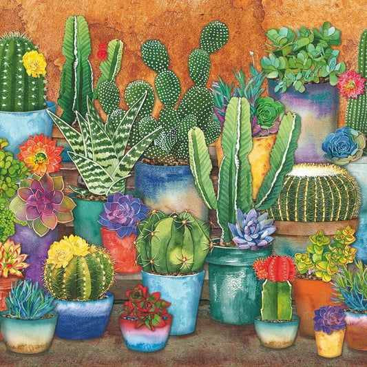 Paperproducts Design Southwest Succulents Beverage/Cocktail Paper Napkins,5"x5"