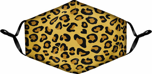 Spoontiques Fun Face Mask, Washable, Reusable, Adjustable Ear Straps -Leopard