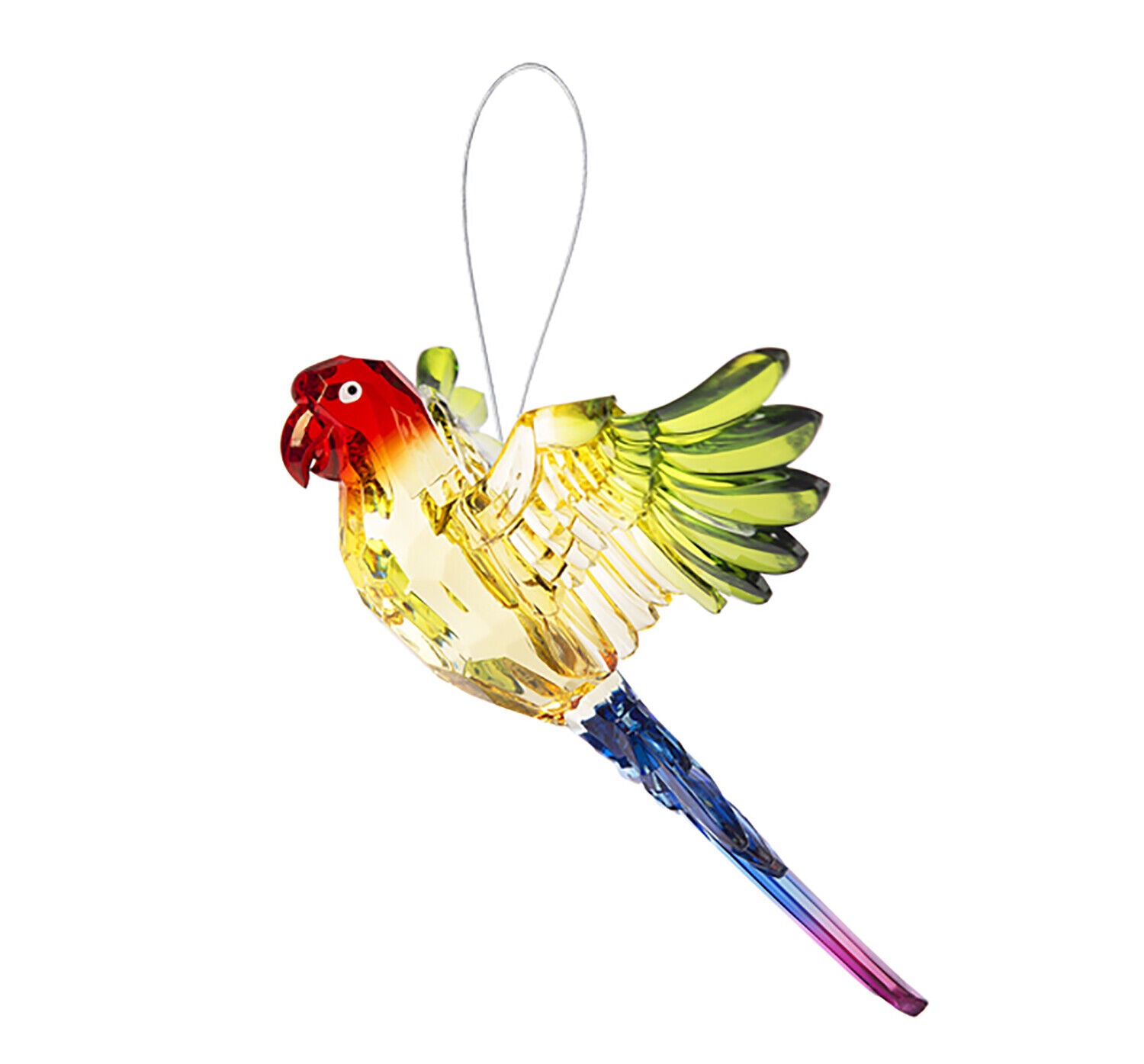 Colorful 7.75" Green Winged Parrot Acrylic Ornament/Sun-catcher