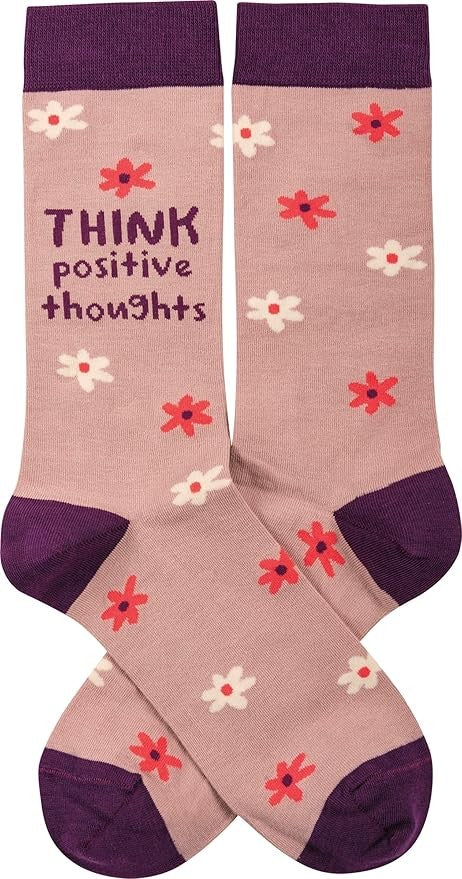 Primitives By Kathy Socks - Think Positive Thoughts, One Size, Unisex, 113868