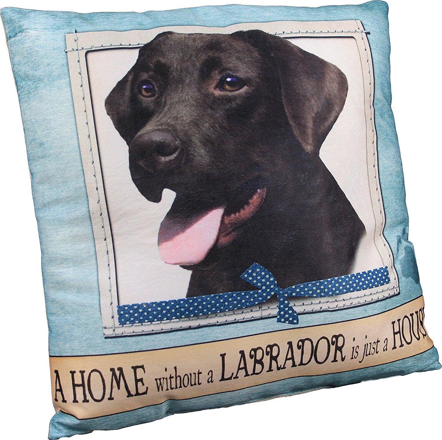 E&S Pets Large Dog Design Throw Pillow 16 x 16 inches - Black Lab Retriever
