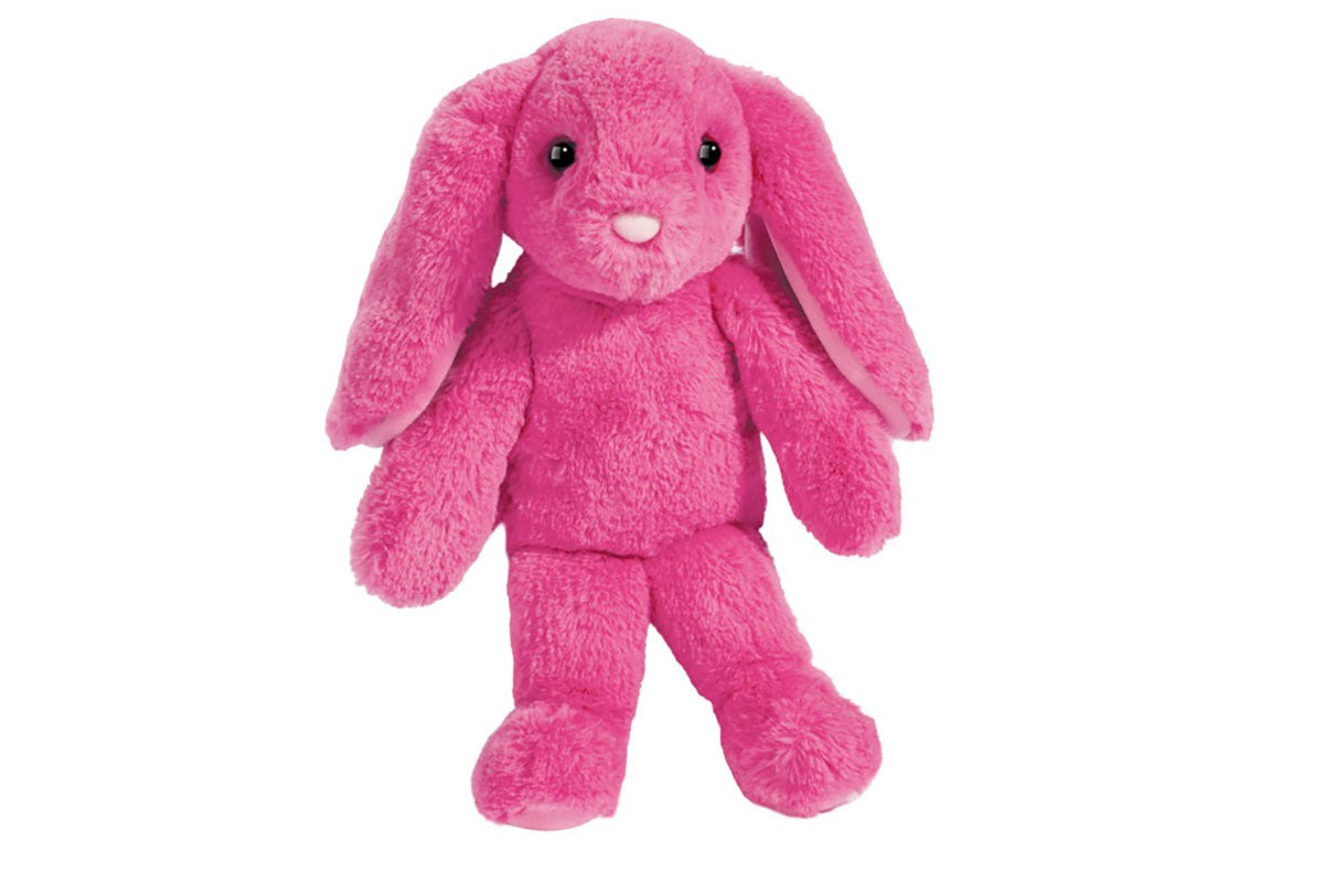 Douglas Begonia Bright Pink Floppy Bunny Plush Animal, 7 in sitting, (small)