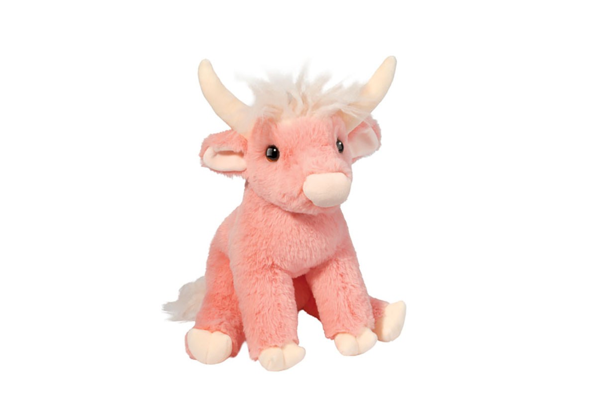 Douglas Candie Pink Highland Cow Soft Plush Stuffed Animal, 11" long